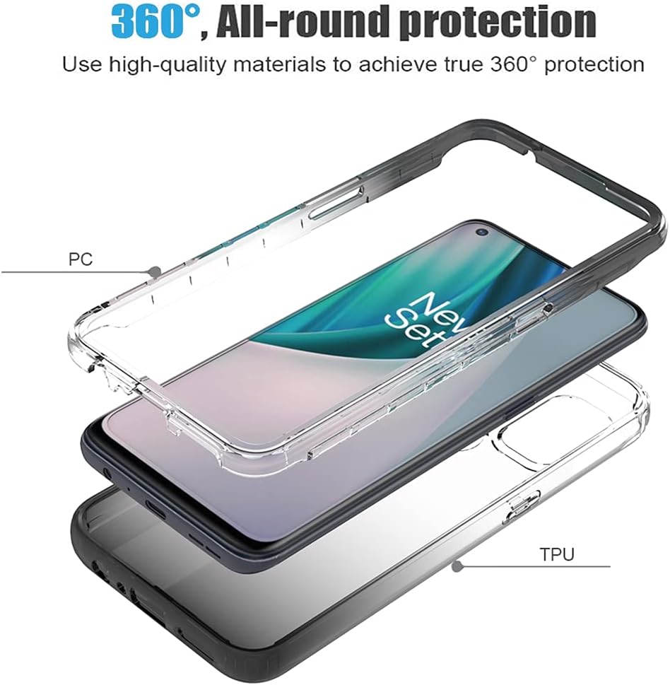 Bohefo Clear Case Compatible with Oneplus Nord N10 5G, Oneplus N10 Case for Girls Women, Cute Crystal TPU Bumper Shockproof Protective Phone Case Cover for Oneplus Nord N10 5G (Black)  Bohefo   