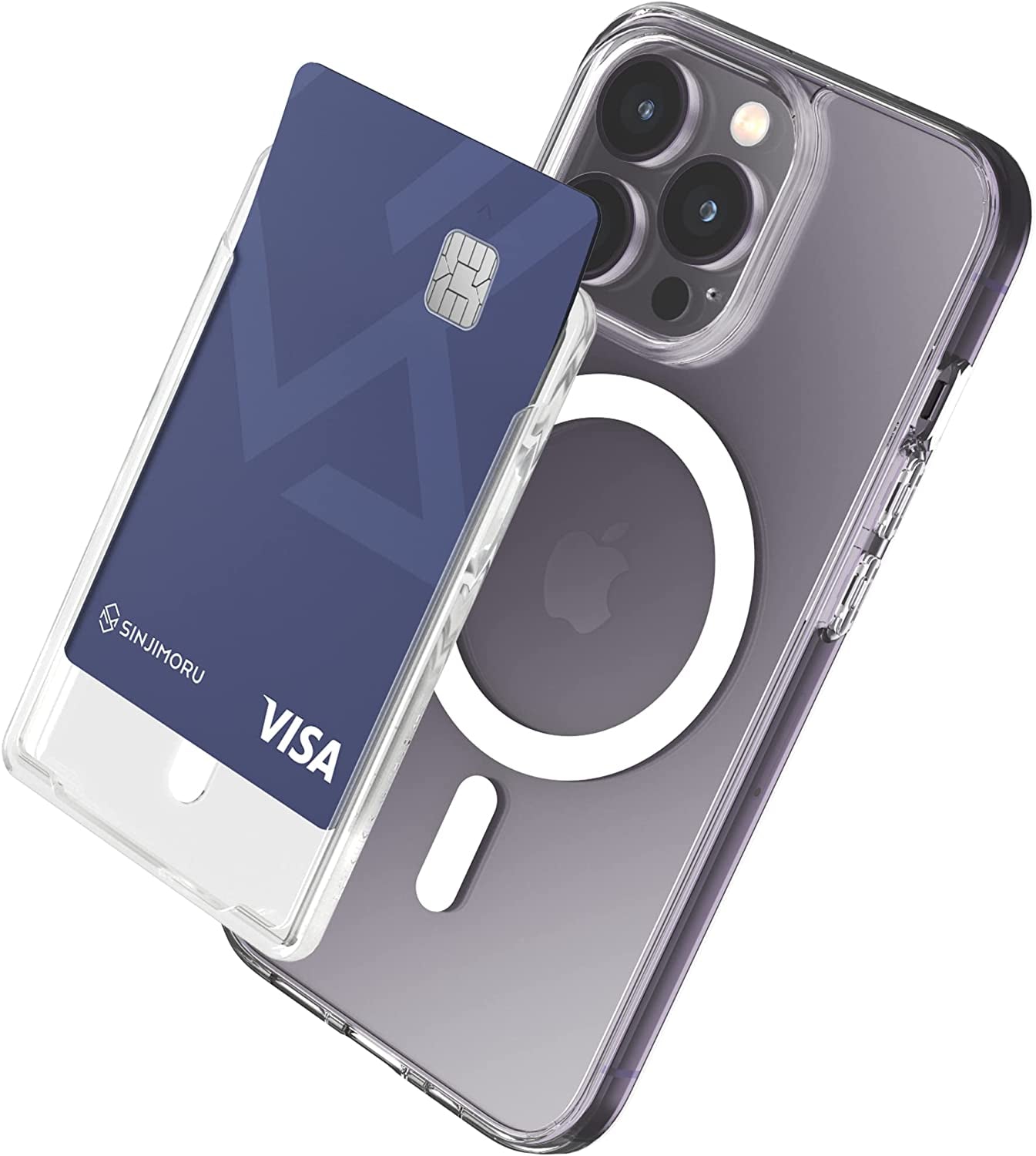 Sinjimoru Open-Frame Magnetic Wallet for Magsafe, Magnetic Clear Card Holder Case Compatible with Apple Iphone 12 13 14 plus Pro Max Wallet for Mag-Safe, Cell Phone Credit Card Case. M-Slim Slot  Sinjimoru Co.Ltd   