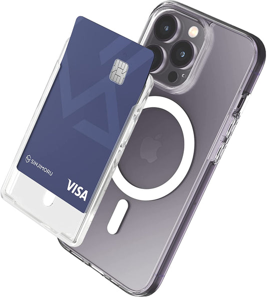 Sinjimoru Open-Frame Magnetic Wallet for Magsafe, Magnetic Clear Card Holder Case Compatible with Apple Iphone 12 13 14 plus Pro Max Wallet for Mag-Safe, Cell Phone Credit Card Case. M-Slim Slot  Sinjimoru Co.Ltd   