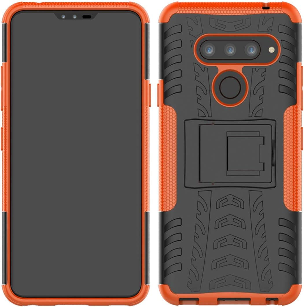 Yerebel for LG V35 Thinq Case, for LG V30 Case, for LG V30S Thinq Case, with Kickstand Hard PC Back Cover Soft TPU Dual Layer Protection Phone Cover for LG V35/LG V30 plus (Orange)  Yerebel   