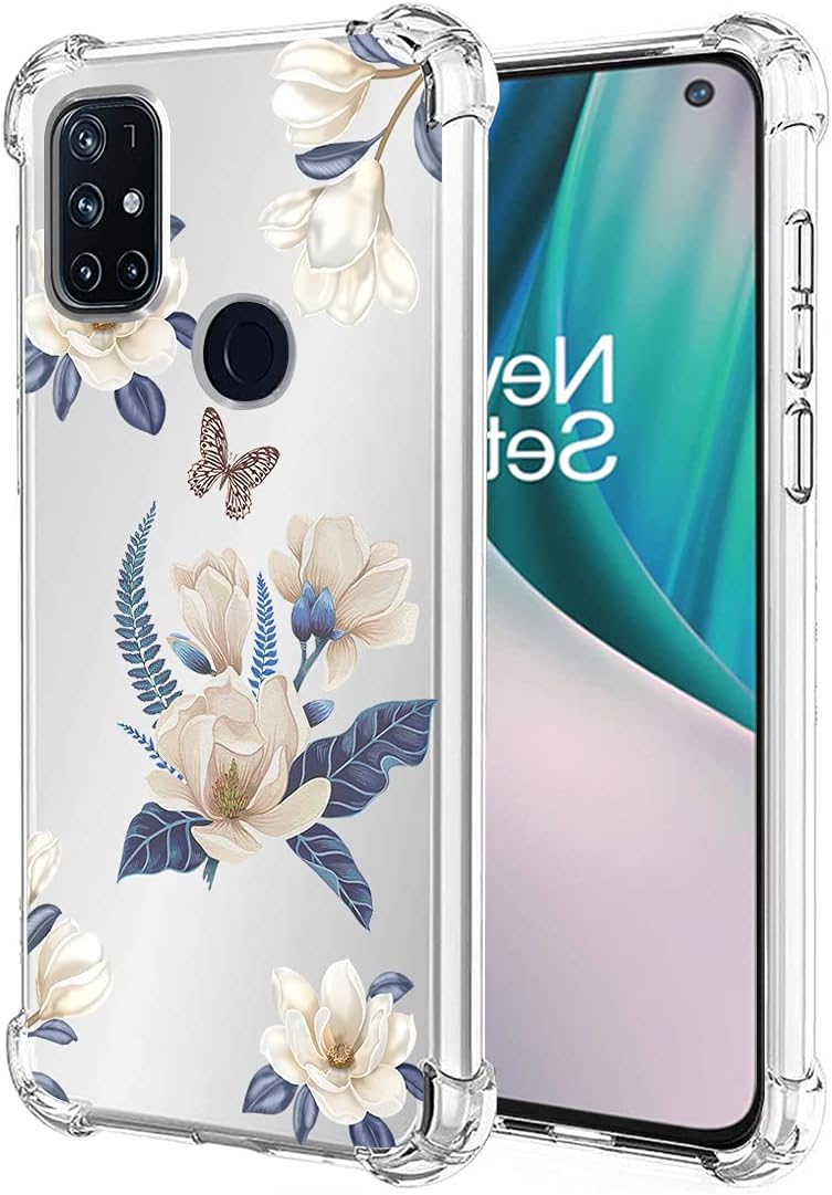 Vokuha for Oneplus Nord N10 5G Case, Oneplus N10 5G Case for Girls Women, Clear Slim Shockproof Pattern Soft Flexible TPU Rubber Back Phone Protective Cover Cases for Oneplus Nord N10 5G (Sunflower)  Vokuha Tpu Whiteflower  