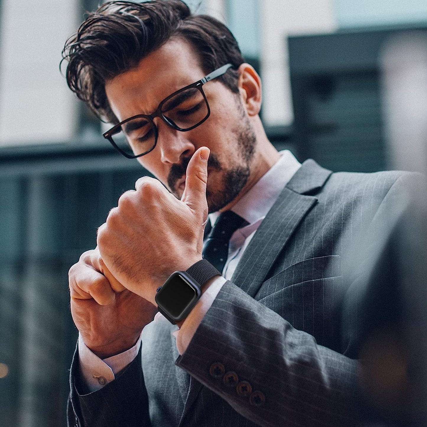 EPULY Compatible with Apple Watch Band 42Mm 44Mm 45Mm 49Mm 38Mm 40Mm 41Mm,Stainless Steel Mesh Loop Magnetic Clasp Bands for Iwatch Ultra Series 8 SE 7 6 5 4 3 2 1 Women Men--49Mm/49Mm/45Mm/44Mm/42Mmm Space Grey.  EPULY   