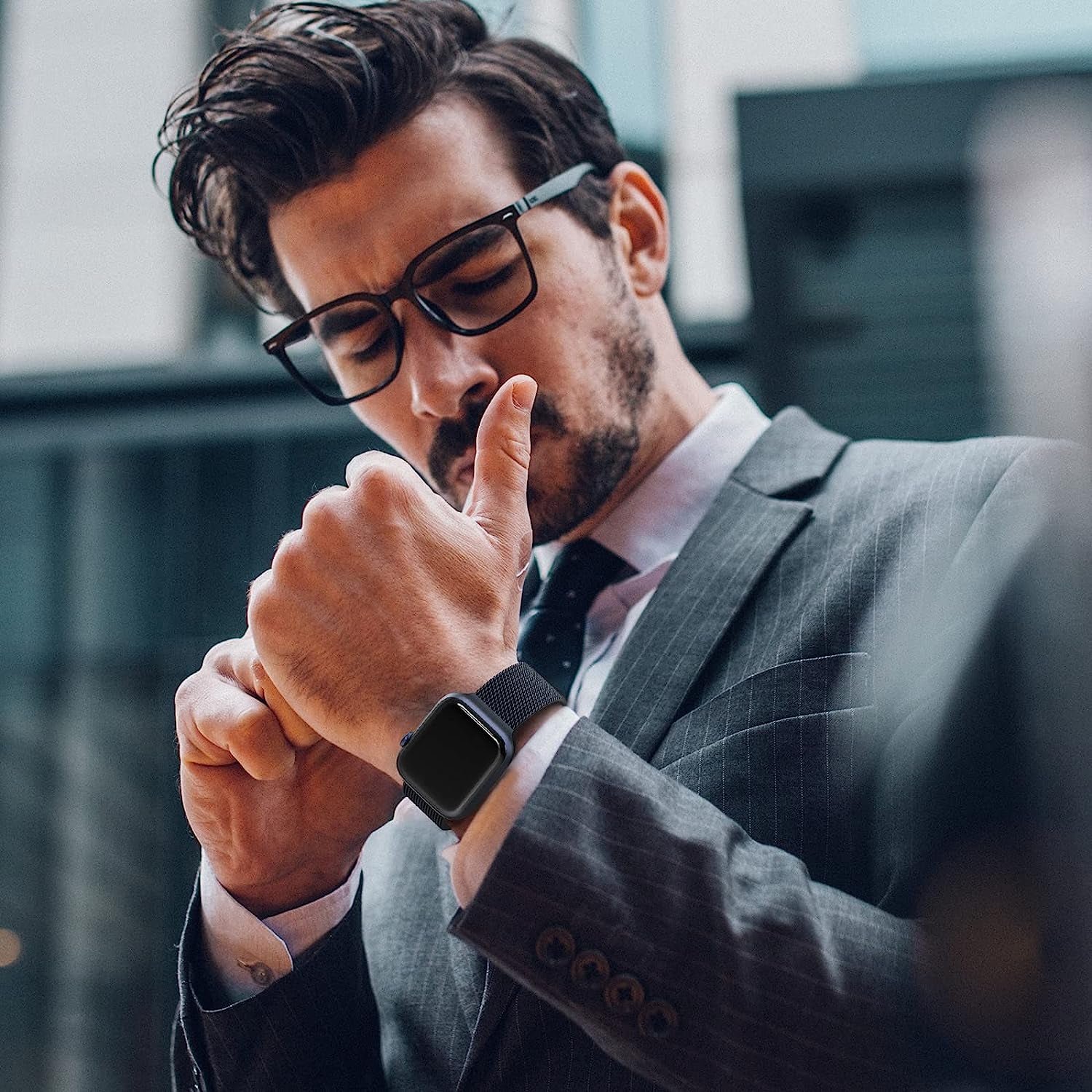 EPULY Compatible with Apple Watch Band 42Mm 44Mm 45Mm 49Mm 38Mm 40Mm 41Mm,Stainless Steel Mesh Loop Magnetic Clasp Bands for Iwatch Ultra Series 8 SE 7 6 5 4 3 2 1 Women Men--49Mm/49Mm/45Mm/44Mm/42Mmm Space Grey.  EPULY   