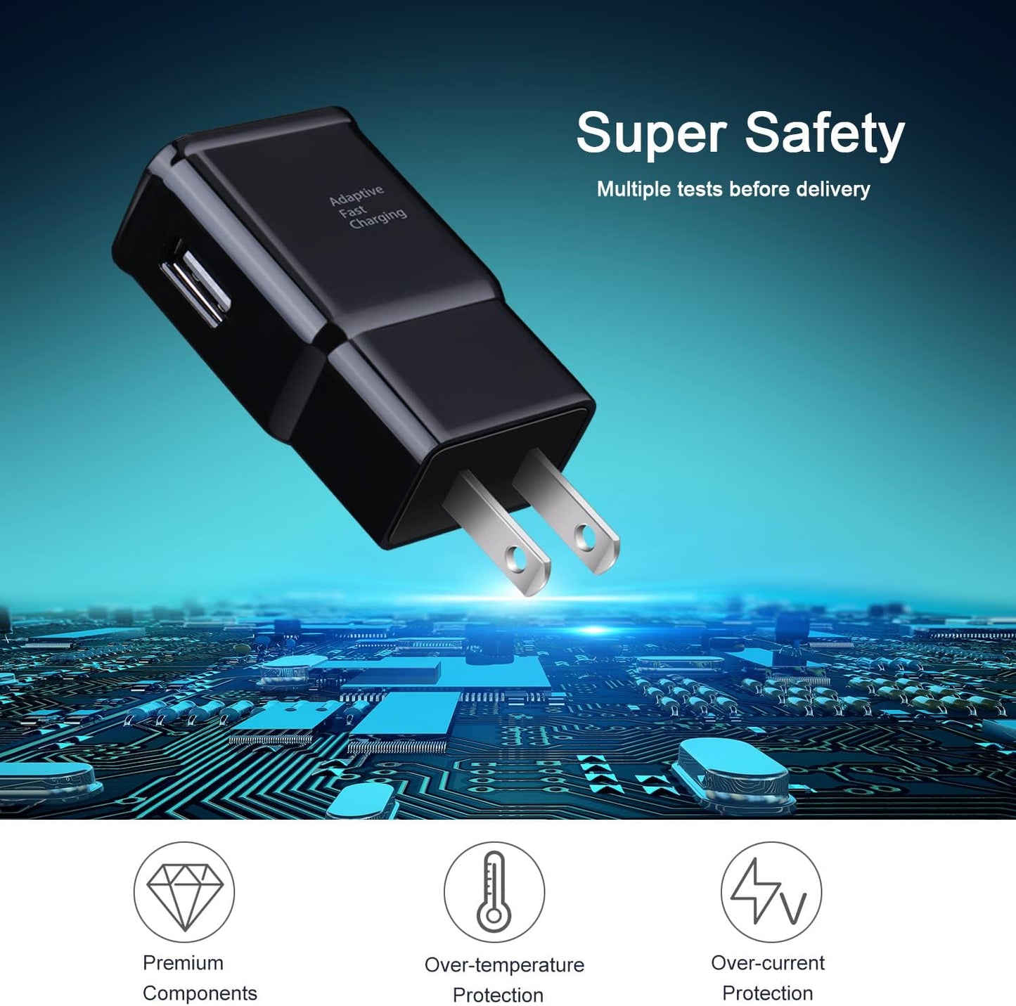 Adaptive Fast Charging USB Wall Charger, Qihop 4-Pack Fast Charging Block Travel USB Charger Adapter Compatible Samsung Galaxy S21 S20 S10 S9 S8 S7 Edge Plus, Note 8 9 10+, A13 A32 A52 A53 Iphone  Shenzhen Hao Nuo Tian Electronics Co.Ltd   
