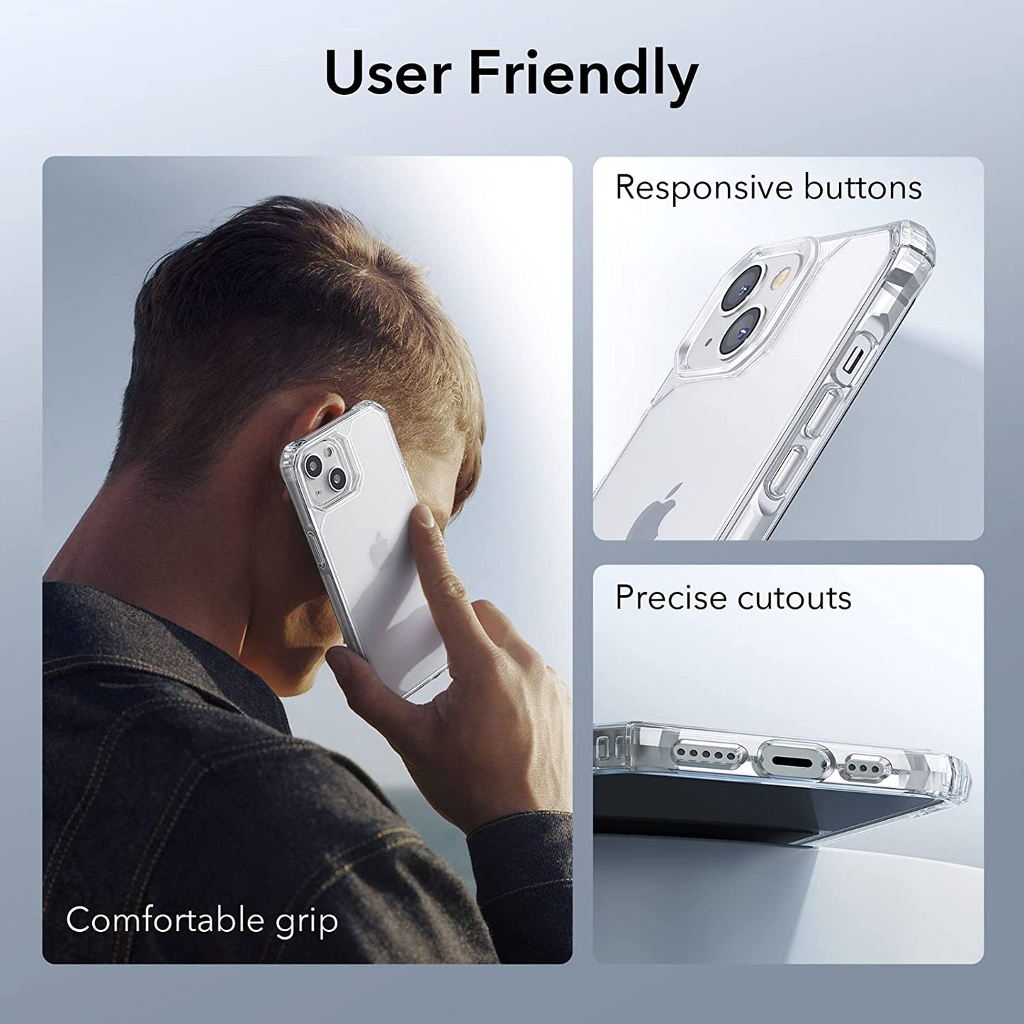 ESR Air Armor Case, Compatible with Iphone 13 Case/Iphone 14 Case, Military-Grade Protection, Shockproof Air-Guard Corners, Yellowing Resistant, Hard Acrylic Back, Scratch Resistant, Clear  Electronic Silk Road Corp   