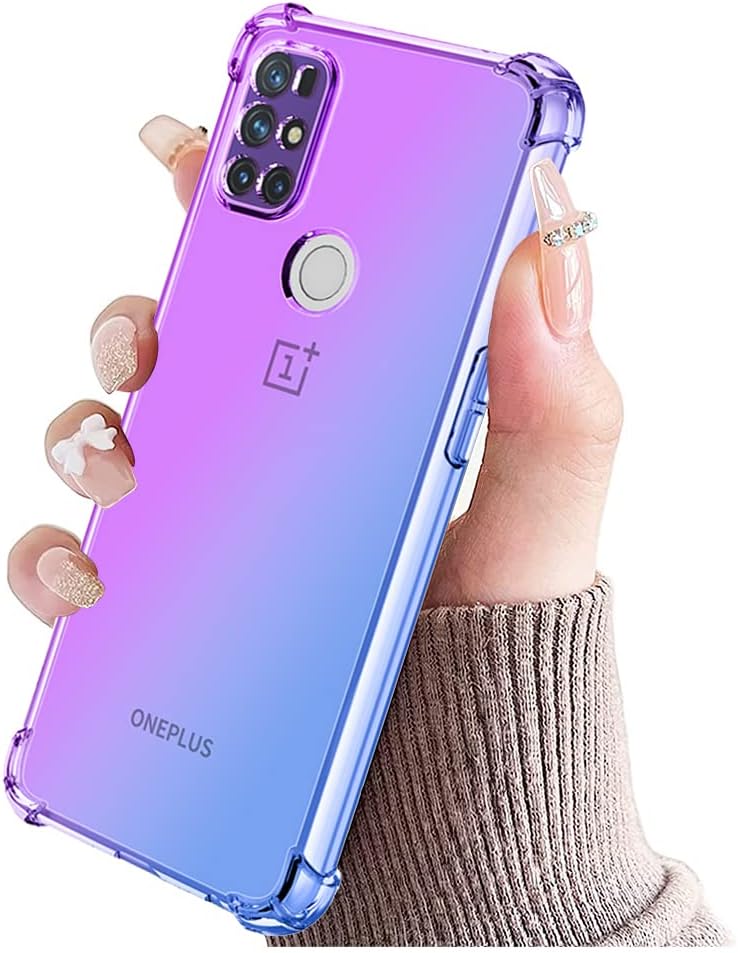 KOARWVC Case for Oneplus Nord N10 5G Case,Oneplus N10 5G BE2029 Case, Crystal Clear Case Gradient Slim anti Scratch TPU Shockproof Protective Phone Cases Cover for Oneplus Nord N10 5G (Purple/Blue)  KOARWVC   