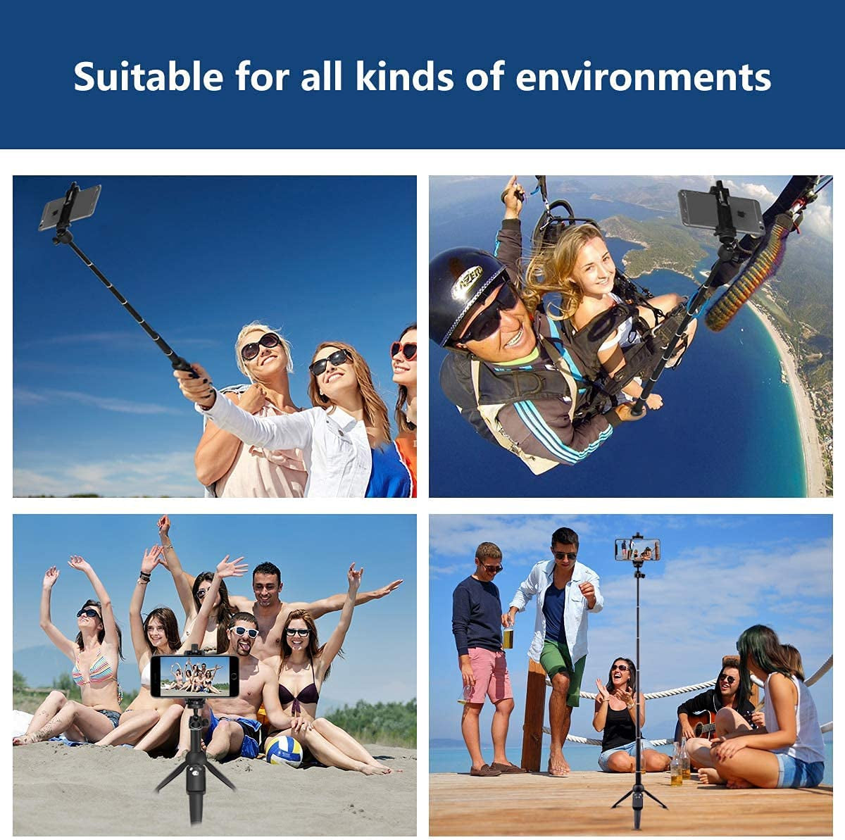 Selfie Stick, Iphone Tripod Stand with Wireless Remote, 42" Best Selfie Stick for Iphone 14 13 12 Pro Max Samsung Cellphone, Mini Portable Travel Small Tripod for Iphone Android Filming  KONPCOIU   