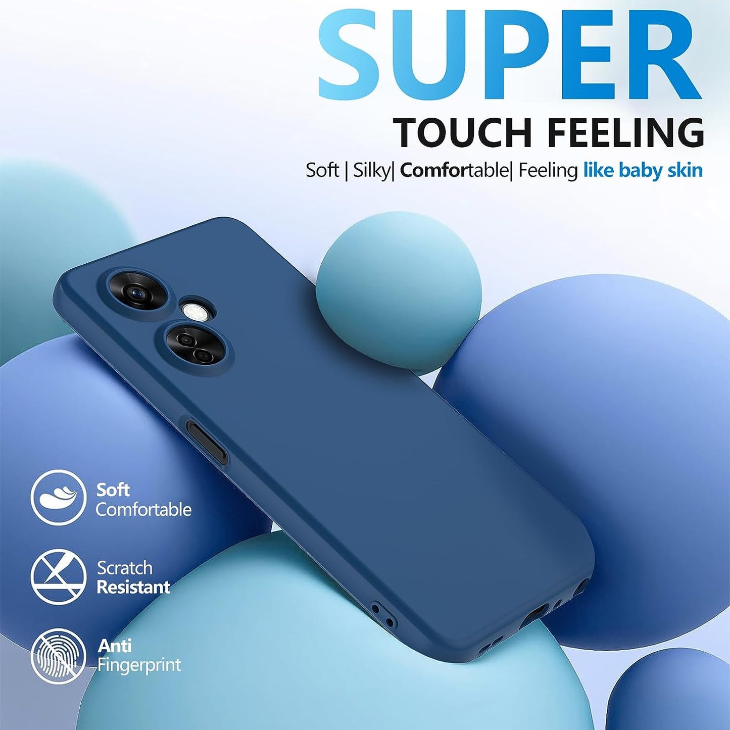 Hensinple for Oneplus Nord N30 5G Case, Shockproof [With Screen Protector] Military Grade Drop 360 Silicone Full Body Protection Cover Phone Case for Oneplus Nord N30 5G/Oneplus CE 3 Lite 5G(Blue)  Hensinple   