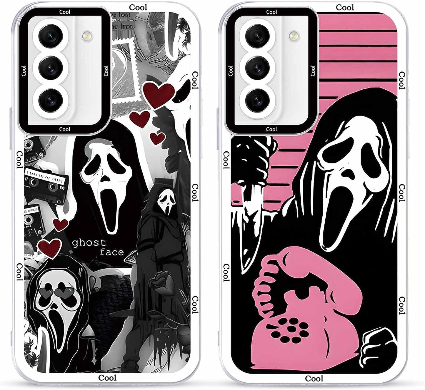 2 × Phone Case for Samsung Galaxy S20/S11E Case Clear 6.2",Scream Horror Movie Printed, Cute Skull Pattern Design Transparent Cases for Women Men Girls, Soft TPU Funda for Samsung S20/S11E,Ghost Face  DZY US Samsung Galaxy S21 Fe (5G)  