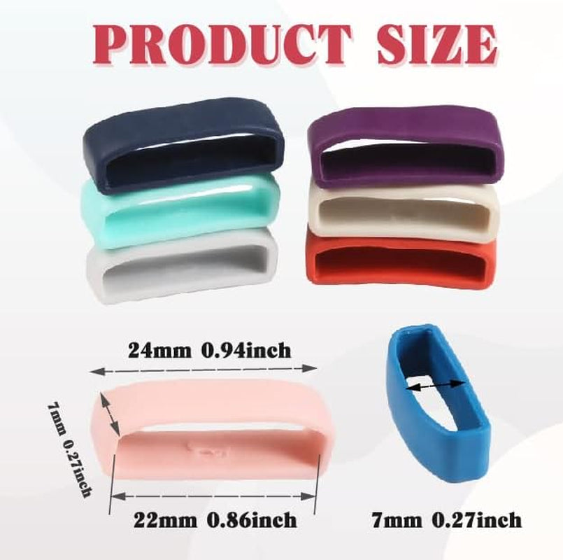 Fastener Rings Compatible for Fitbit Charge 2/Charge 3/Charge 4/Charge 5/Garmin Vivoactive 3/Gear S3 Bands Keepers, 22Mm Silicone Rubber Replacement Watch Band Loops Retainer Holder, Colorful-8 Pack  SKYLET   