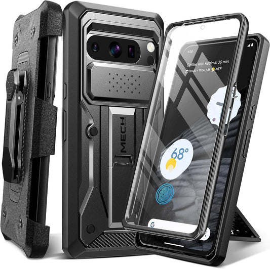 TONGATE for Pixel 8 Pro Case(2023), [Bulit-In Slide Camera Cover & Screen Protector] Military Grade Shockproof Rugged 5G Phone Case with Kickstand & Belt Clip for Google Pixel 8 Pro 6.7", Black  TONGATE   