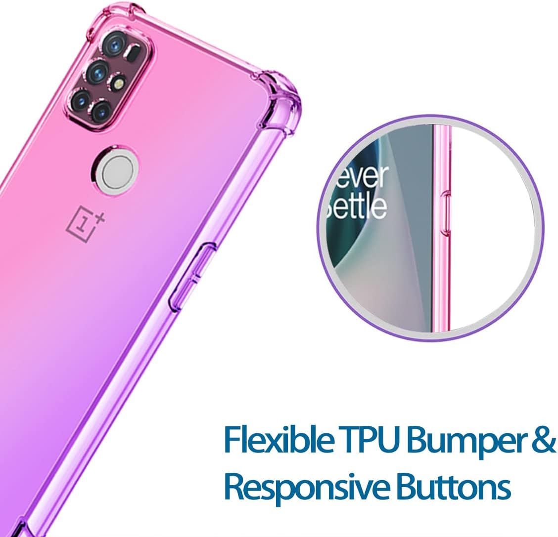 KOARWVC Case for Oneplus Nord N10 5G Case,Oneplus N10 5G BE2029 Case, Crystal Clear Case Gradient Slim anti Scratch TPU Shockproof Protective Phone Cases Cover for Oneplus Nord N10 5G (Pink/Purple)  KOARWVC   