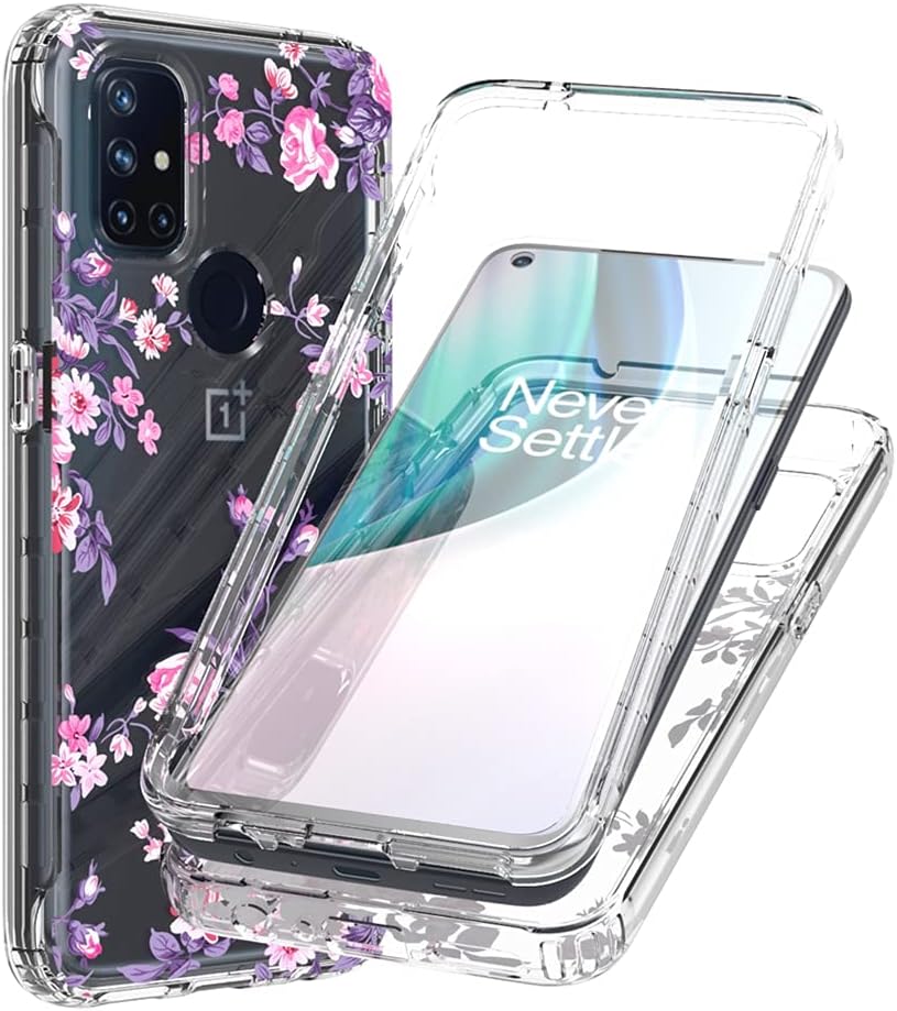 Vokuha for Oneplus Nord N10 5G Case, Oneplus N10 5G Case for Girls Women, Clear Slim Shockproof Pattern Soft Flexible TPU Rubber Back Phone Protective Cover Cases for Oneplus Nord N10 5G (Sunflower)  Vokuha Rose Flower  