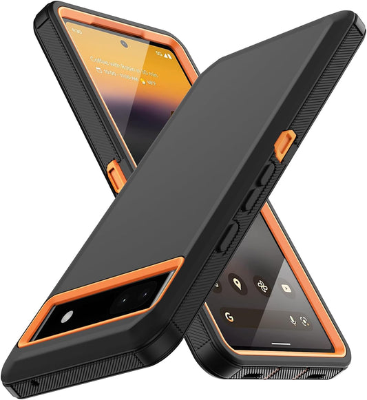 Aimoll-88 for Google Pixel 6A Case, with Built in Screen Protector Heavy Duty Drop Protection, Full Body Rugged Shockproof Dustproof Tough Protective Phone Cover for Google Pixel 6A Orange  Aimoll-88   