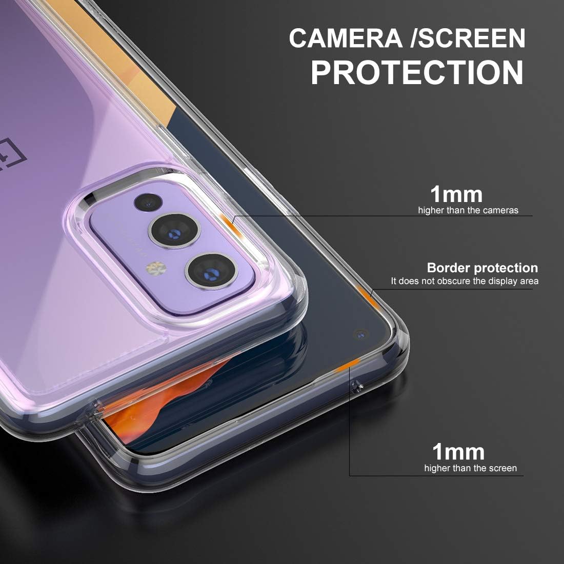 Clear Protective Case for Oneplus 9 Case Shockproof [Hard PC Back+Soft TPU Bumper] [Anti-Yellowing] [Support Wireless Charging] Protective Phone Case Cover for Oneplus 9, Transparent Clear  Eastcoo   