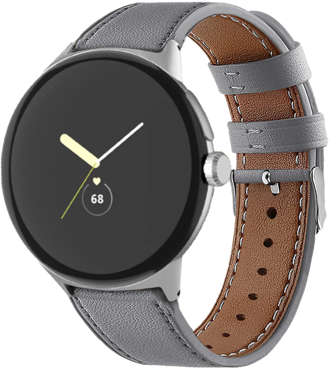 Leather Bands Compatible with Google Pixel Watch Band, Leather Replacement Band for Google Pixel Watch for Women & Men (D)  hunmansaf C  