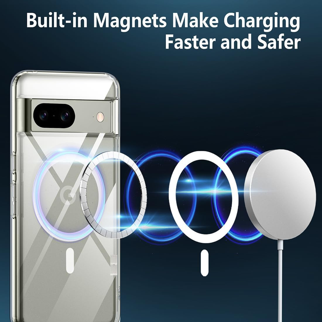 TIANNIUKE Magnetic Case for Google Pixel 8, Translucent Matte Anti-Fingerprint,Compatible with Magsafe,Slim Fit Shockproof Protective Phone Case for Pixel 8 Case (Clear)  TIANNIUKE   