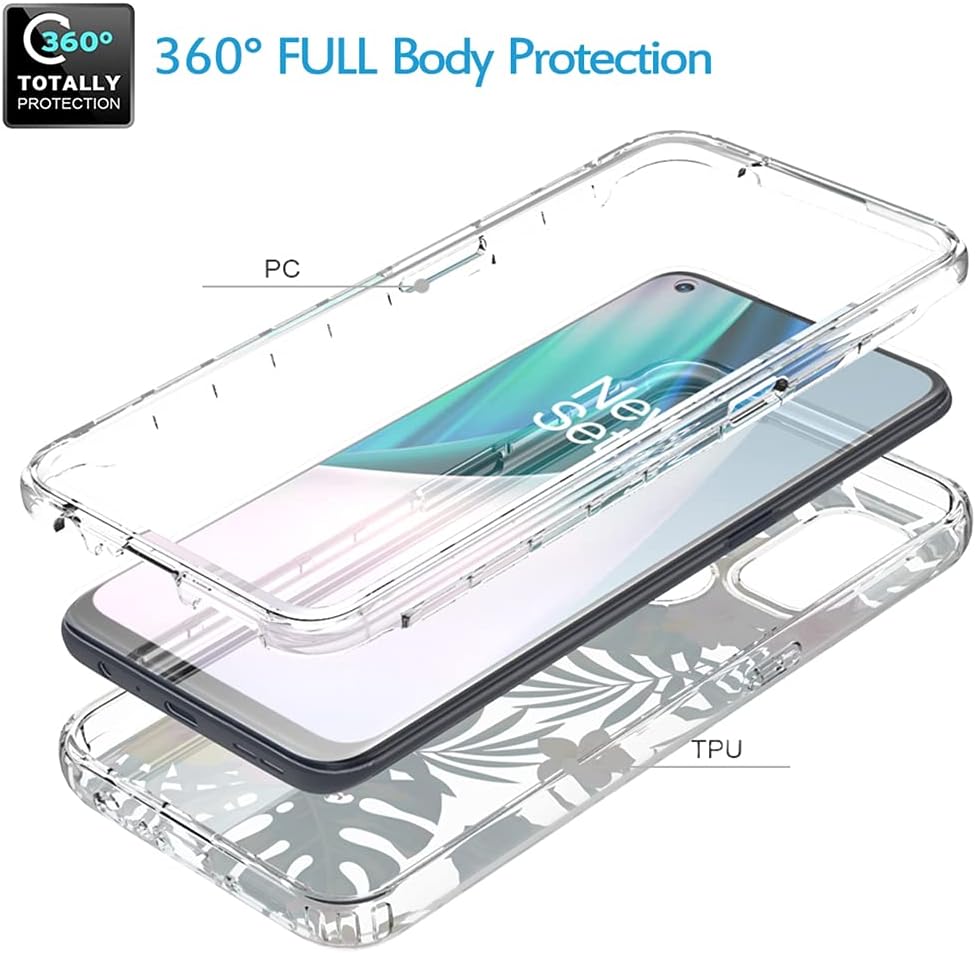 Vokuha Case for Oneplus Nord N10 5G, Oneplus N10 5G Case for Girls, Cute Floral Crystal Clear TPU Bumper Shockproof Protective Armor Cover for Oneplus Nord N10 5G (Flowers & Leaves)  Vokuha   