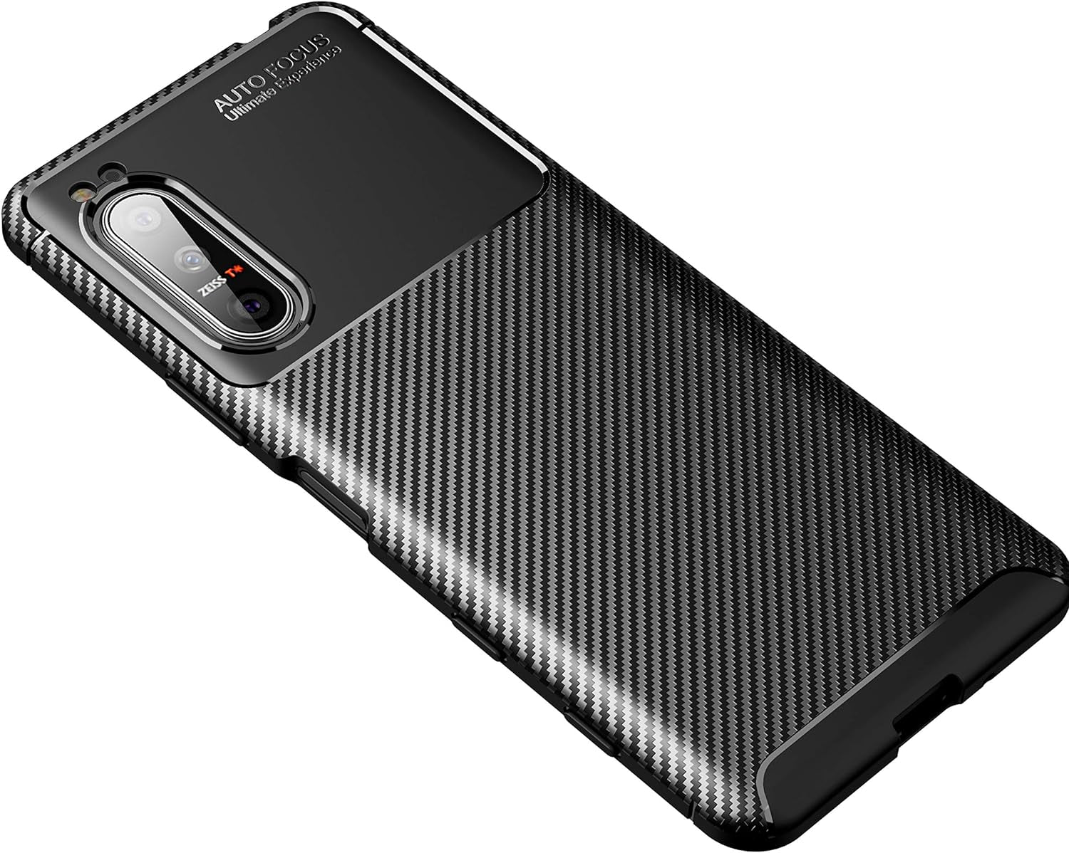 Cruzerlite Case Compatible with Sony Xperia 5 II Case, Carbon Fiber Texture Design Cover Anti-Scratch Shock Absorption Case Made for Sony Xperia 5 II (2020) (Carbon Black)  Swiss Case Limited   
