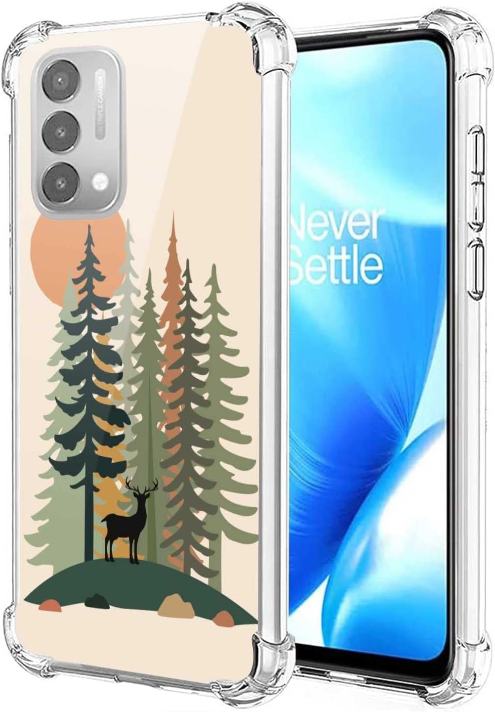 TOSIER Compatible with Oneplus Nord N200 5G/Oppo A93 5G Cat Case, Cute Watercolor Cat Kitten Autumn Leaves Mushroom Pattern for Oneplus Case Girls Boys, Soft TPU Case for Oneplus  TOSIER Aesthetic Mountain Oneplus Nord N200 5G 