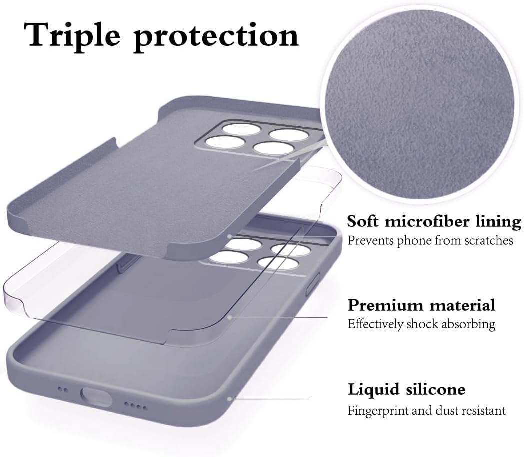 Wousunly Compatible with Oneplus 10 Pro Case Silicone Liquid Pink, Soft Smooth Touch Oneplus 10 Pro Phone Case Silicone Shockproof Thin Cover (Oneplus 10 Pro, Grey)  Wousunly   