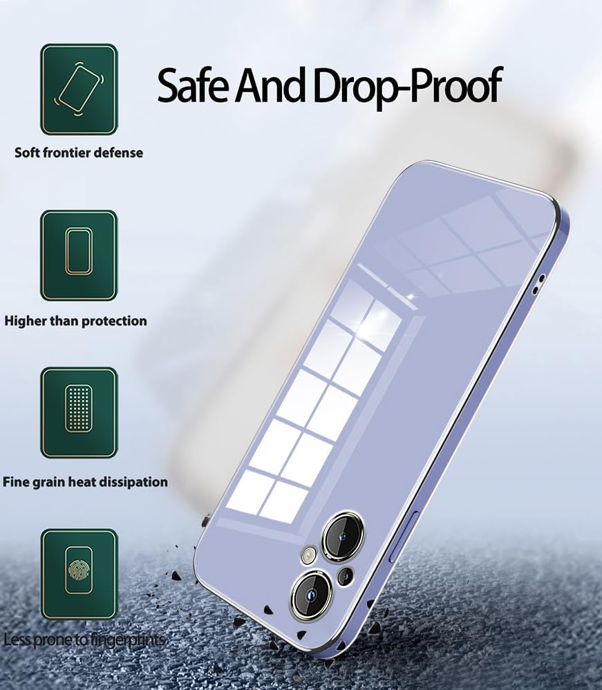 Wousunly Compatible with Oneplus Nord N20 5G Case Silicone Pink, Plating Phone Oneplus Nord N20 5G Case Shockproof Thin and Soft Cover (Smoky Purple)  Wousunly   