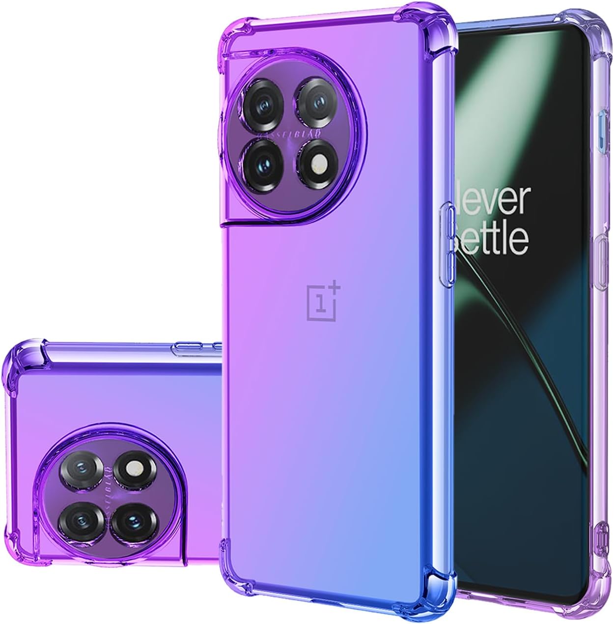 Gufuwo Case for Oneplus 11 Case, One plus 11 5G PHB110 Cute Case Girls Women, Gradient Slim anti Scratch Soft TPU Phone Cover Shockproof Protective Case for Oneplus 11 5G (Purple/Blue)  Gufuwo Purple/Blue  