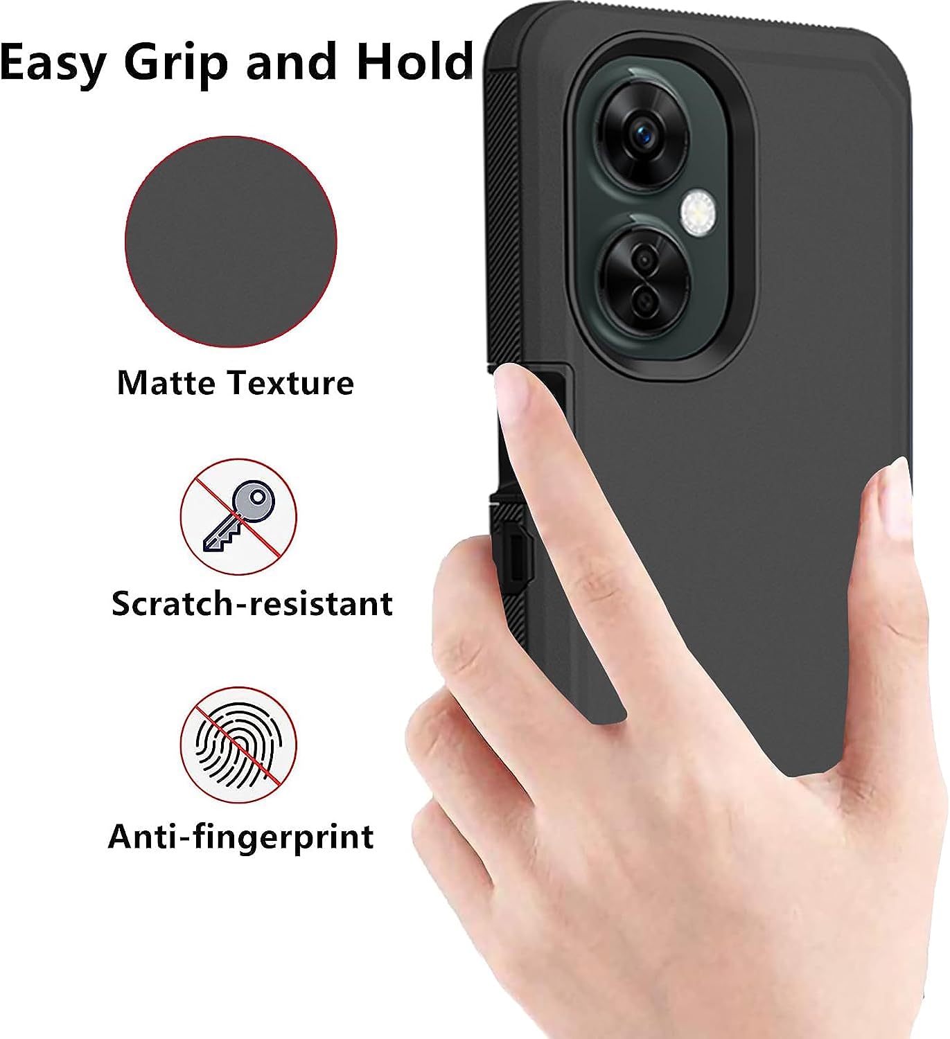 AZSXLG for Oneplus Nord N30 5G Case, Defender Case Heavy Duty Shockproof Dustproof 3 in 1 Rugged Protective Phone Cover for Oneplus Nord N30 (Black)  AZSXLG   