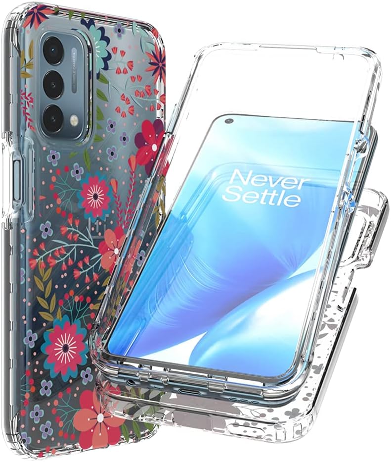 Vokuha Case for Oneplus Nord N200 5G, Oneplus N200 5G Case for Girls, Cute Floral Crystal Clear TPU Bumper Shockproof Protective Armor Cover for Oneplus Nord N200 5G (Floral Prints)  Vokuha Floral Prints  