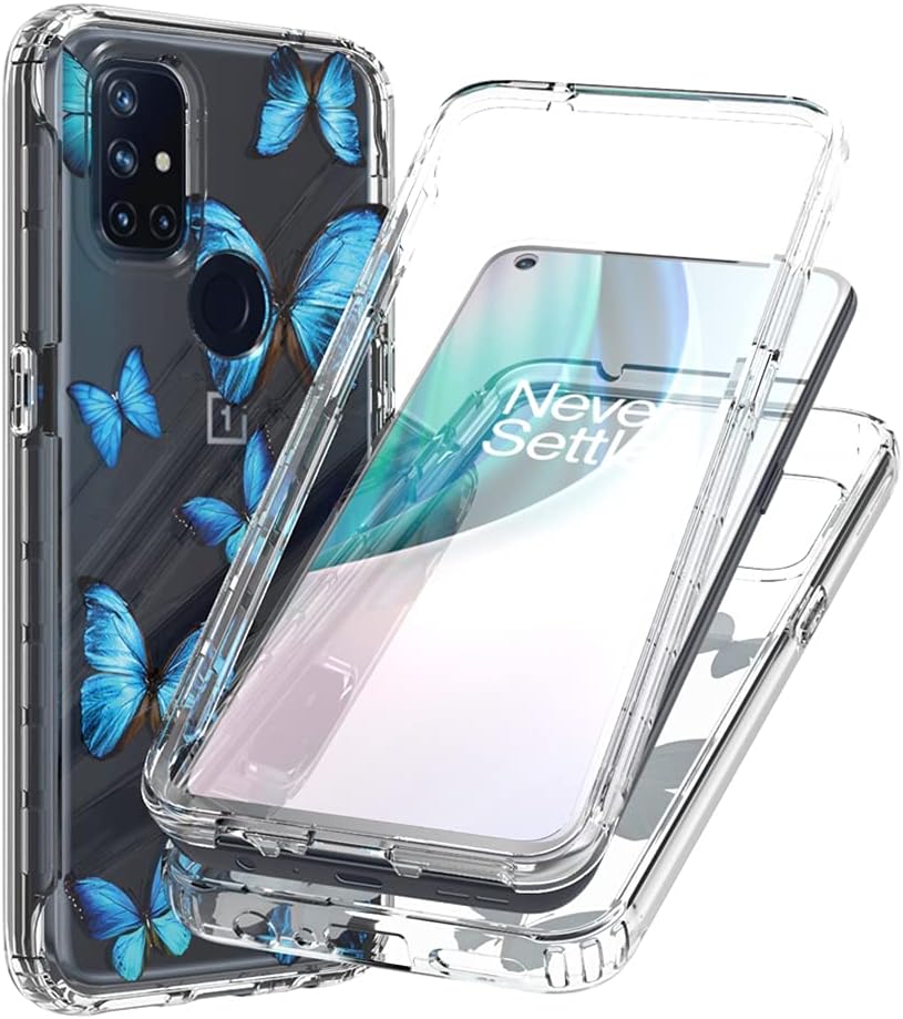 Vokuha for Oneplus Nord N10 5G Case, Oneplus N10 5G Case for Girls Women, Clear Slim Shockproof Pattern Soft Flexible TPU Rubber Back Phone Protective Cover Cases for Oneplus Nord N10 5G (Sunflower)  Vokuha Butterfly  