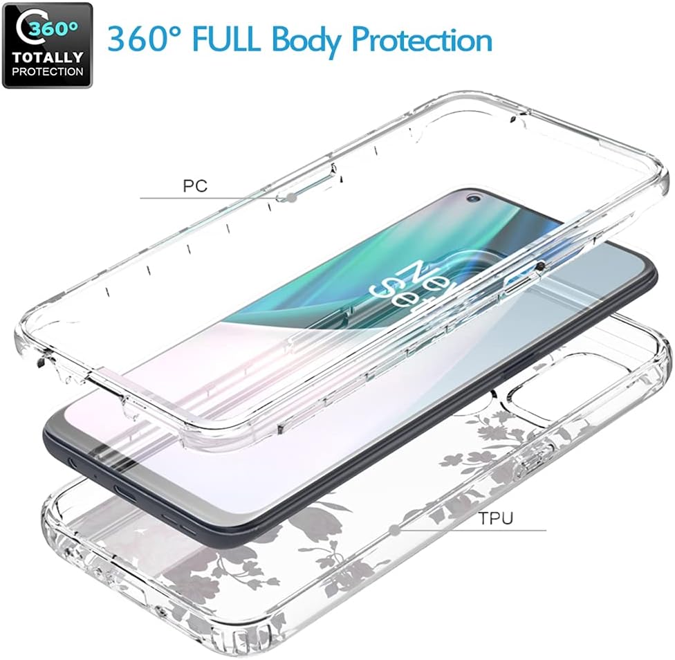 Vokuha Case for Oneplus Nord N10 5G, Oneplus N10 5G Case for Girls, Cute Floral Crystal Clear TPU Bumper Shockproof Protective Armor Cover for Oneplus Nord N10 5G (Rose Flower)  Vokuha   