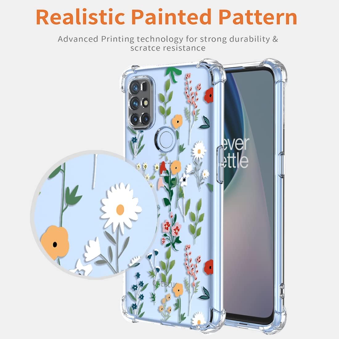 KOARWVC Case for Oneplus Nord N10 Case,Oneplus N10 BE2029 Case Clear with Design Soft TPU Shock Absorption Slim Flower Garden Pattern Protective Back Cover Cases for Oneplus Nord N10 5G Spring Floral  KOARWVC   