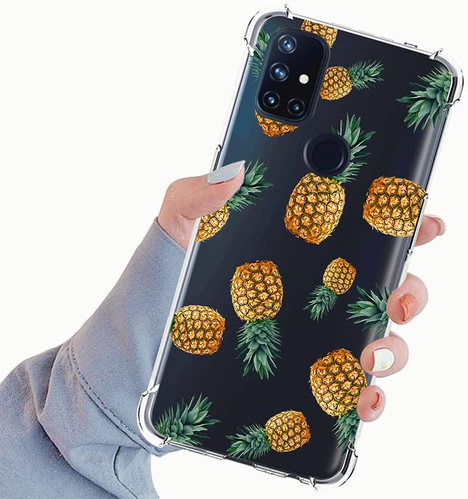Vavies Case for Oneplus Nord N10 5G, Oneplus N10 5G Case for Girls Women, Slim Shockproof Clear Pattern Soft Flexible TPU Back Phone Protective Cover Cases for Oneplus Nord N10 5G (Pineapple)  Vavies   