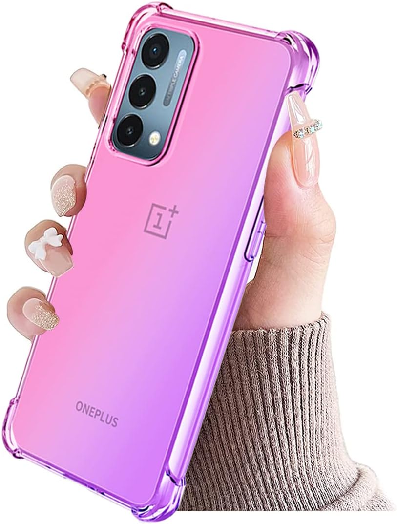 KOARWVC Case for Oneplus Nord N200 5G Case, Oneplus N200 DE2117 Case, Crystal Clear Case Gradient Slim anti Scratch TPU Shockproof Protective Phone Cases Cover for Oneplus Nord N200 5G (Pink/Purple)  KOARWVC   