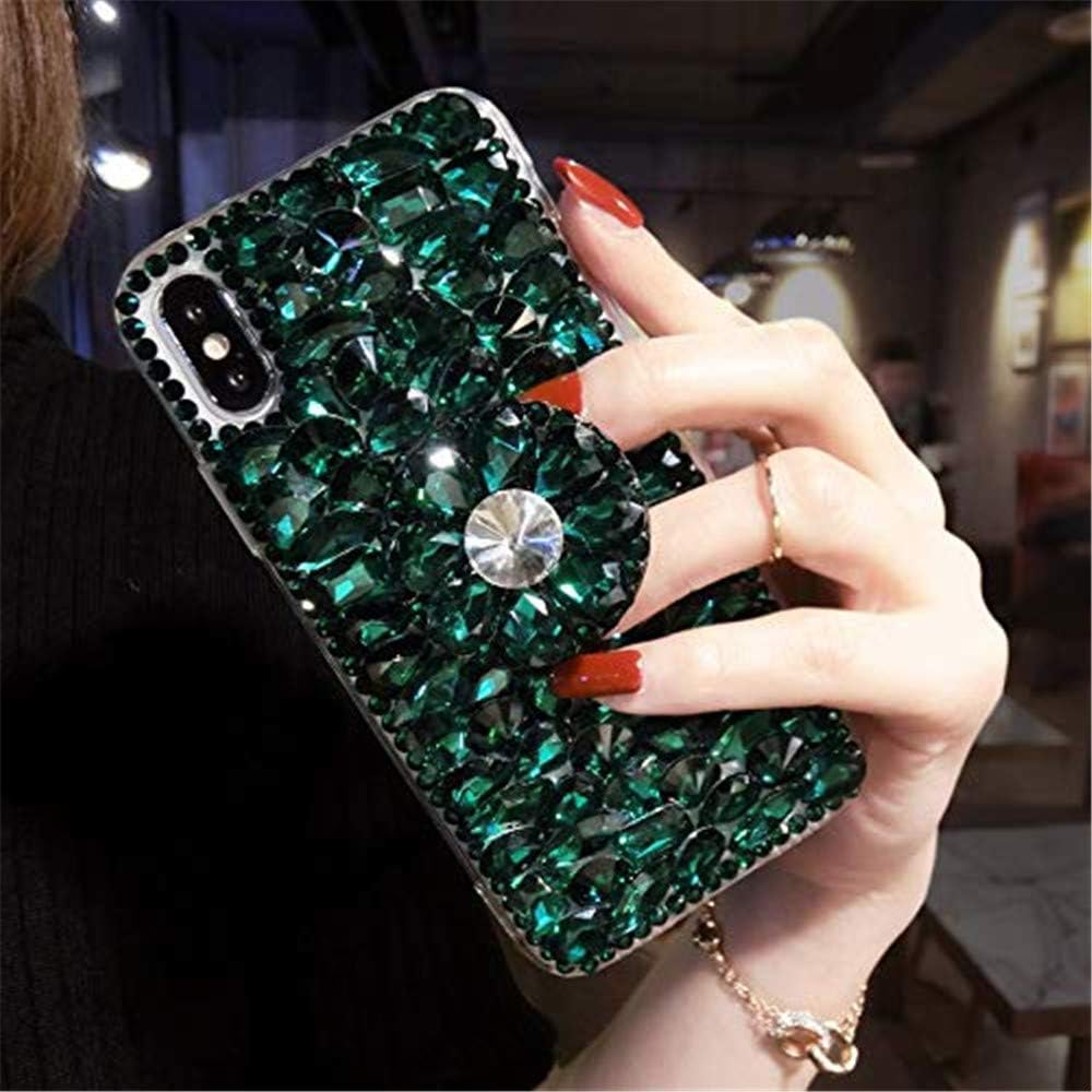 Case for Oneplus Nord N300 5G,Oneplus Nord N300 Case,Diamond Kickstand 3D Handmade Bling Diamond Glitter Phone Case for Oneplus Nord N300 5G 2022 (Green)  Aikukiki   