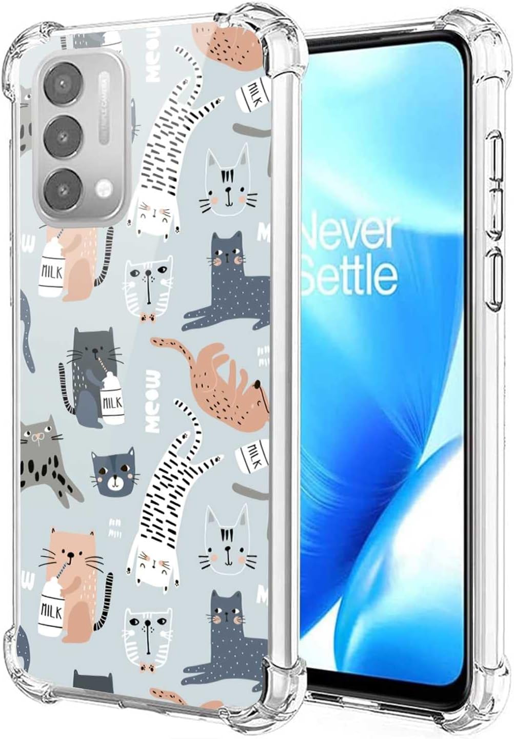 TOSIER Compatible with Oneplus Nord N200 5G/Oppo A93 5G Chicks Case, Cute Kawaii Roosters Chicken Chicks Hens Pattern for Oneplus Case Girls Boys, Soft TPU Case for Oneplus  TOSIER Cute Kitten Cat Oneplus Nord N200 5G 