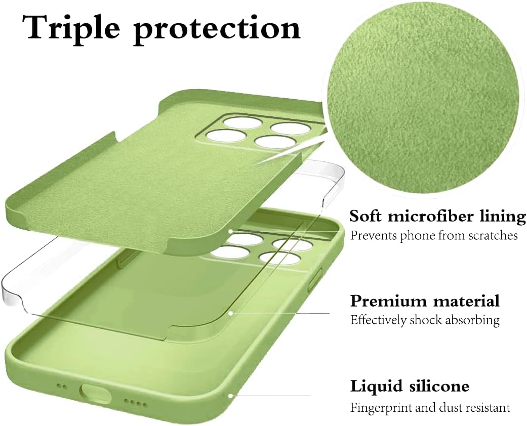 Wousunly Compatible with Oneplus 10 Pro Case Silicone Liquid Pink, Soft Smooth Touch Oneplus 10 Pro Phone Case Silicone Shockproof Thin Cover (Oneplus 10 Pro, Green)  Wousunly   