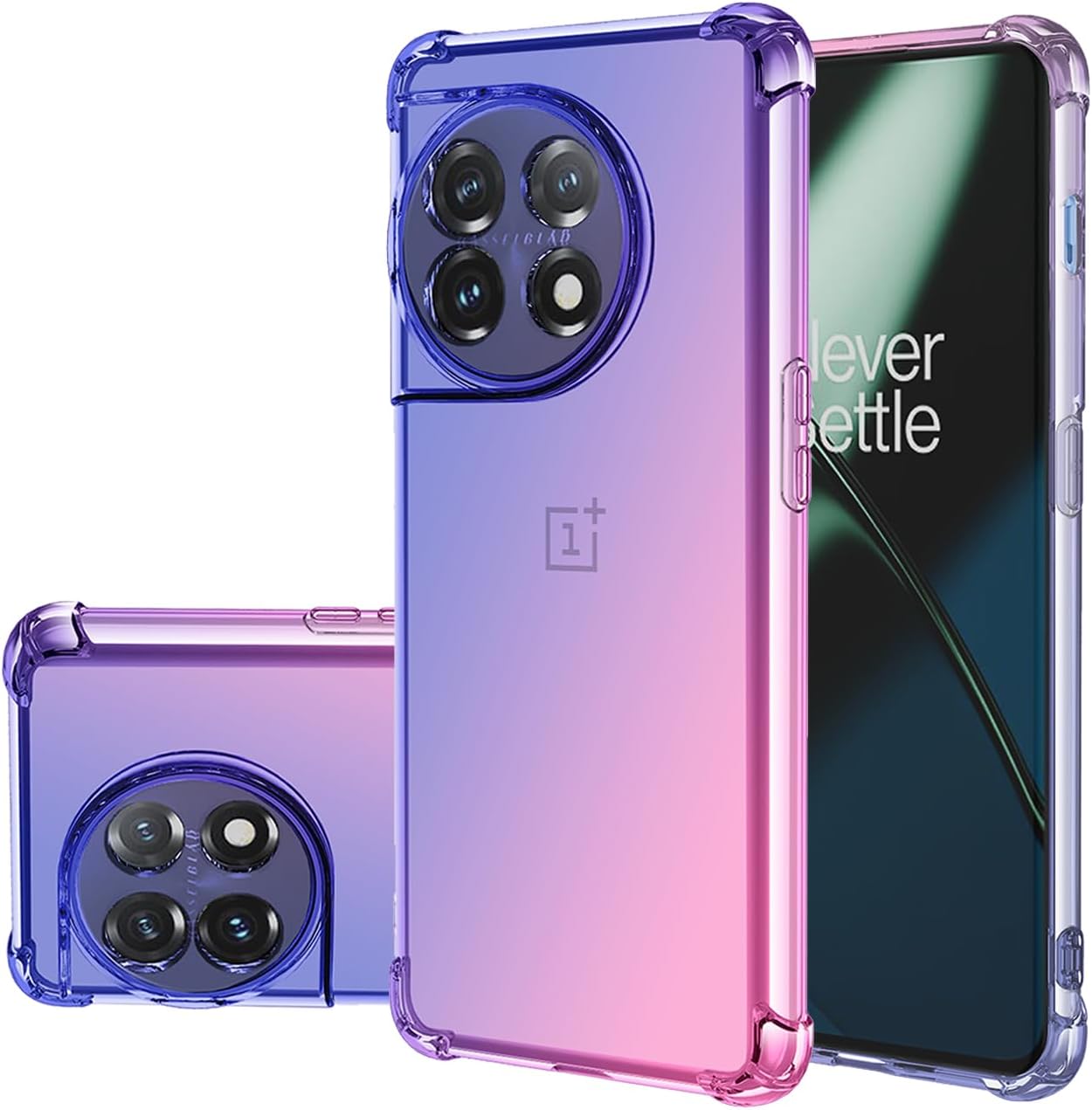 Gufuwo Case for Oneplus 11 Case, One plus 11 5G PHB110 Cute Case Girls Women, Gradient Slim anti Scratch Soft TPU Phone Cover Shockproof Protective Case for Oneplus 11 5G (Blue/Pink)  Gufuwo Blue/Pink  