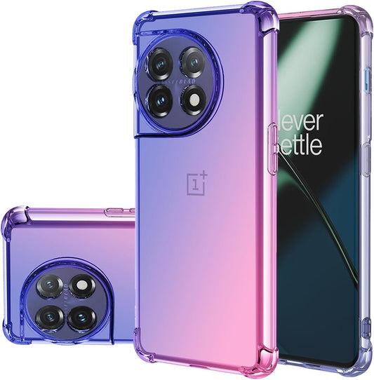 Gufuwo Case for Oneplus 11 Case, One plus 11 5G PHB110 Cute Case Girls Women, Gradient Slim anti Scratch Soft TPU Phone Cover Shockproof Protective Case for Oneplus 11 5G (Blue/Pink)  Gufuwo Blue/Pink  