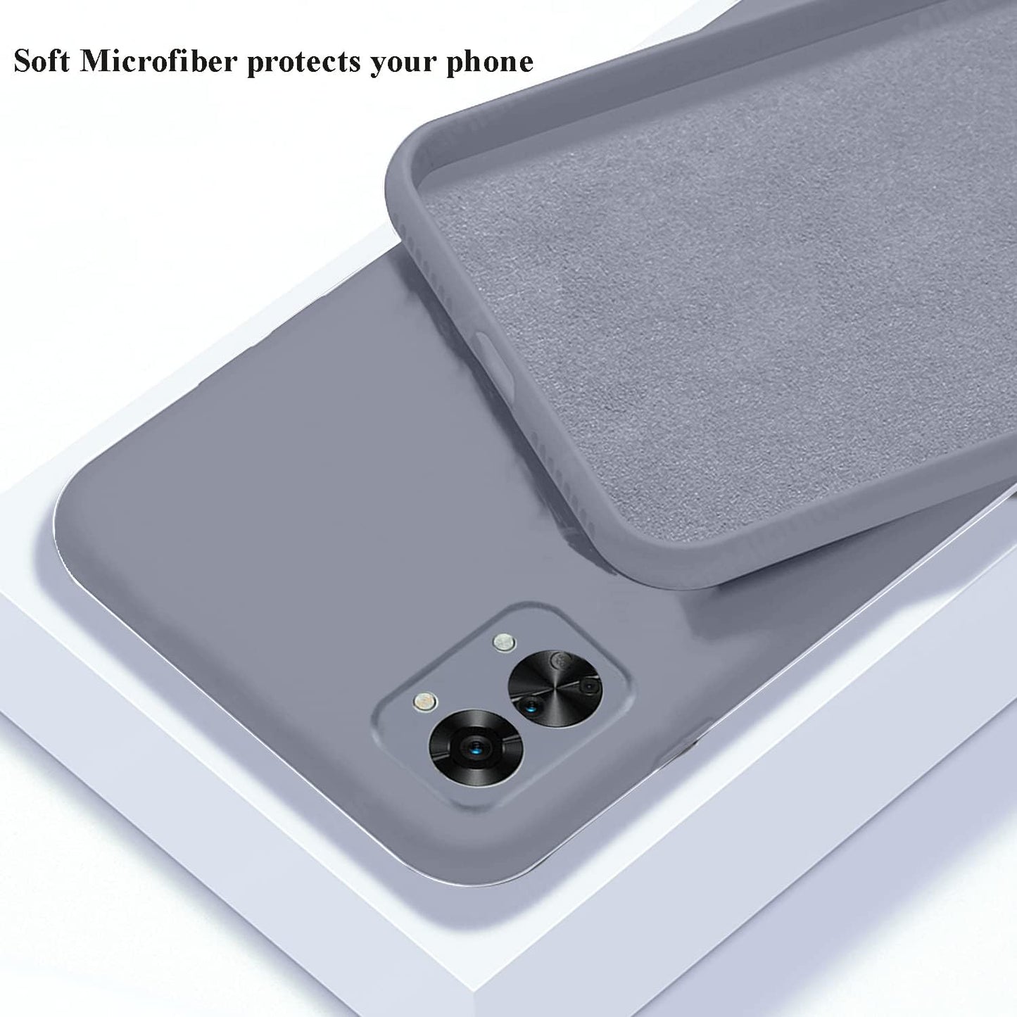 Yarxiawin Compatible for Oneplus Nord 2T Case Silicone Purple, Soft and Silky Oneplus Nord 2T Phone Case Shockproof Cover Anti-Fingerprint (Gray)  Yarxiawin   