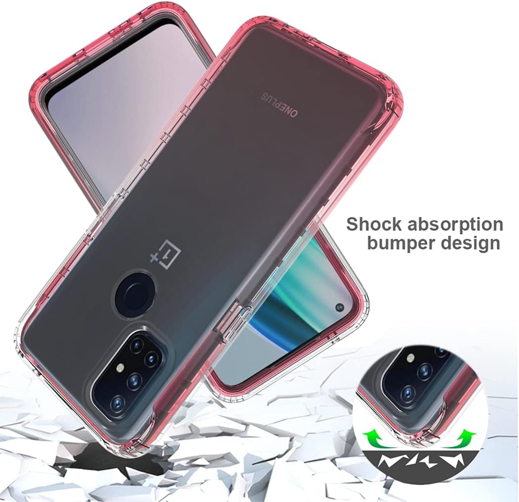 Vavies Compatible with Oneplus Nord N10 5G Case, Oneplus Nord N10 5G Phone Case for Girls Women, Full Body Shockproof Clear Soft Flexible TPU Protective Cover Cases for Oneplus Nord N10 5G (Red)  Vavies   