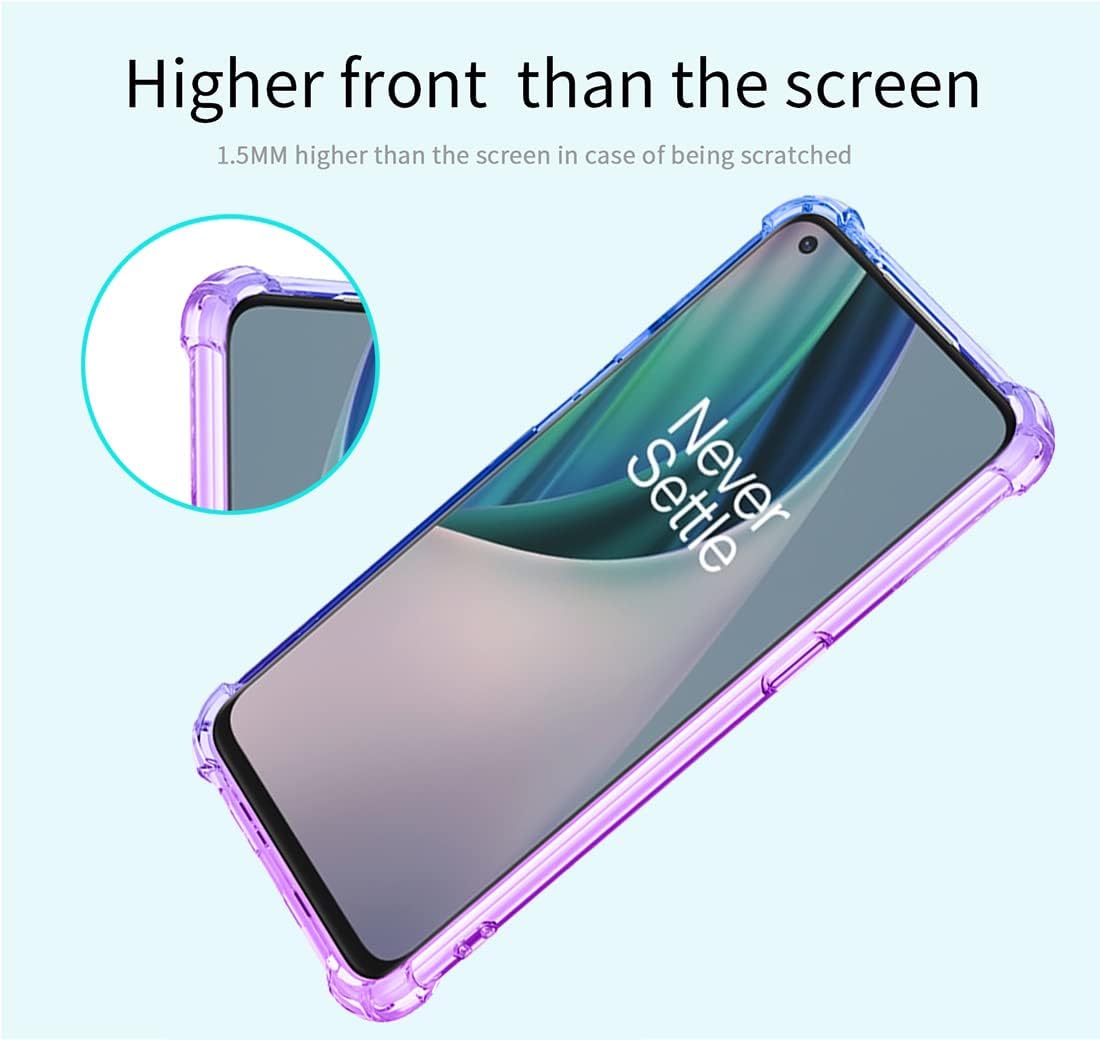 KOARWVC Case for Oneplus Nord N10 5G Case,Oneplus N10 5G BE2029 Case, Crystal Clear Case Gradient Slim anti Scratch TPU Shockproof Protective Phone Cases Cover for Oneplus Nord N10 5G (Purple/Blue)  KOARWVC   