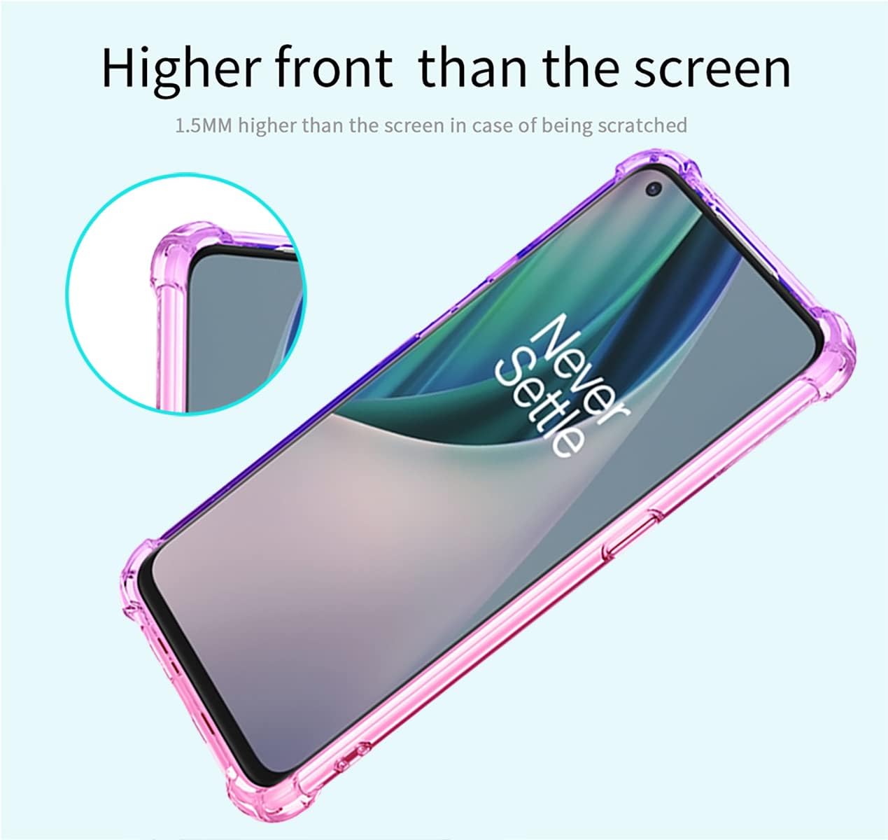 KOARWVC Case for Oneplus Nord N10 5G Case,Oneplus N10 5G BE2029 Case, Crystal Clear Case Gradient Slim anti Scratch TPU Shockproof Protective Phone Cases Cover for Oneplus Nord N10 5G (Pink/Purple)  KOARWVC   