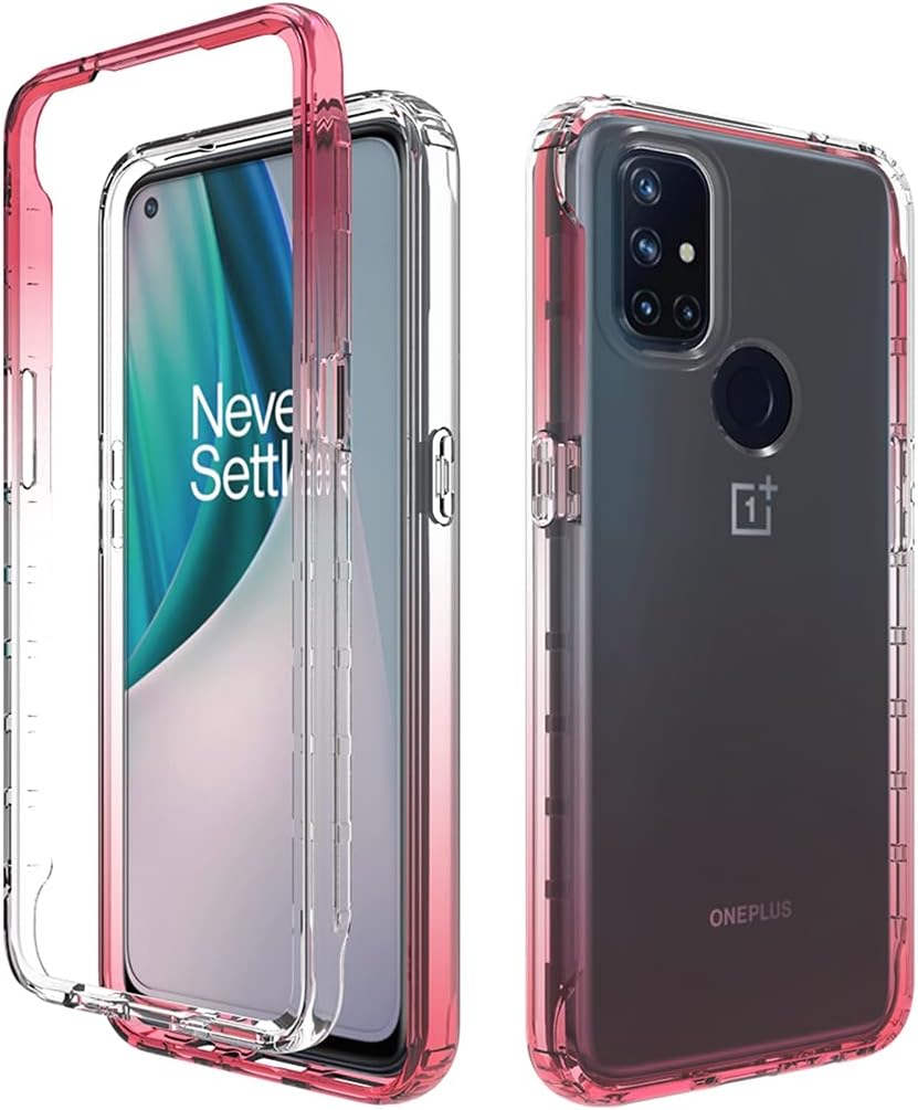 Vavies Case for Oneplus Nord N10 5G, Oneplus N10 5G Case for Girls Women, Slim Shockproof Clear Pattern Soft Flexible TPU Back Phone Protective Cover Cases for Oneplus Nord N10 5G (Blossom Flower)  Vavies Clear Red  