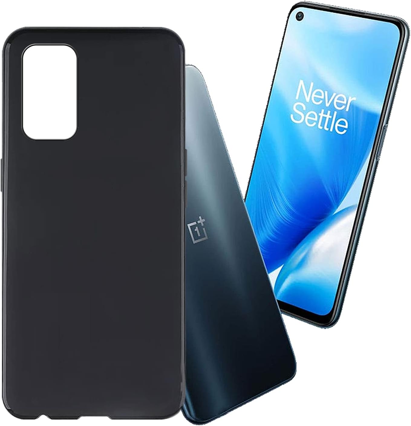 AQGG for Oneplus Nord N200 5G [6.49] Case, Soft Silicone Bumper Shell Black Flexible Rubber Phone Protective Cases TPU Cover for Oneplus Nord N200 5G -Black, (6.49 Inches)  AQGG Black  