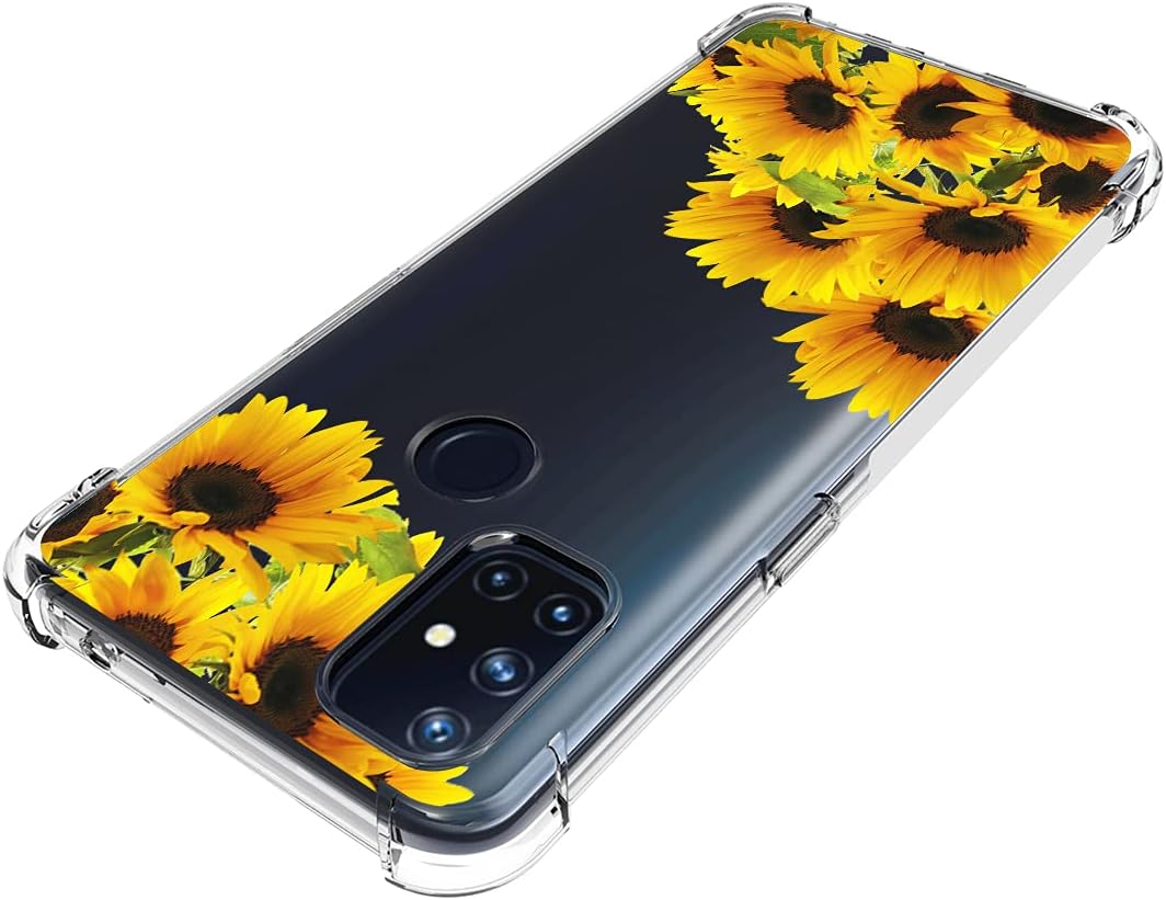 Vokuha for Oneplus Nord N10 5G Case, Oneplus N10 5G Case for Girls Women, Clear Slim Shockproof Pattern Soft Flexible TPU Rubber Back Phone Protective Cover Cases for Oneplus Nord N10 5G (Sunflower)  Vokuha   
