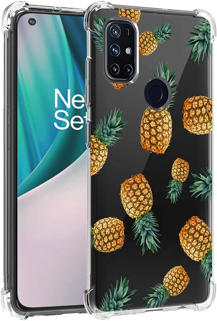 Vavies Case for Oneplus Nord N10 5G, Oneplus N10 5G Case for Girls Women, Slim Shockproof Clear Pattern Soft Flexible TPU Back Phone Protective Cover Cases for Oneplus Nord N10 5G (Pineapple)  Vavies   