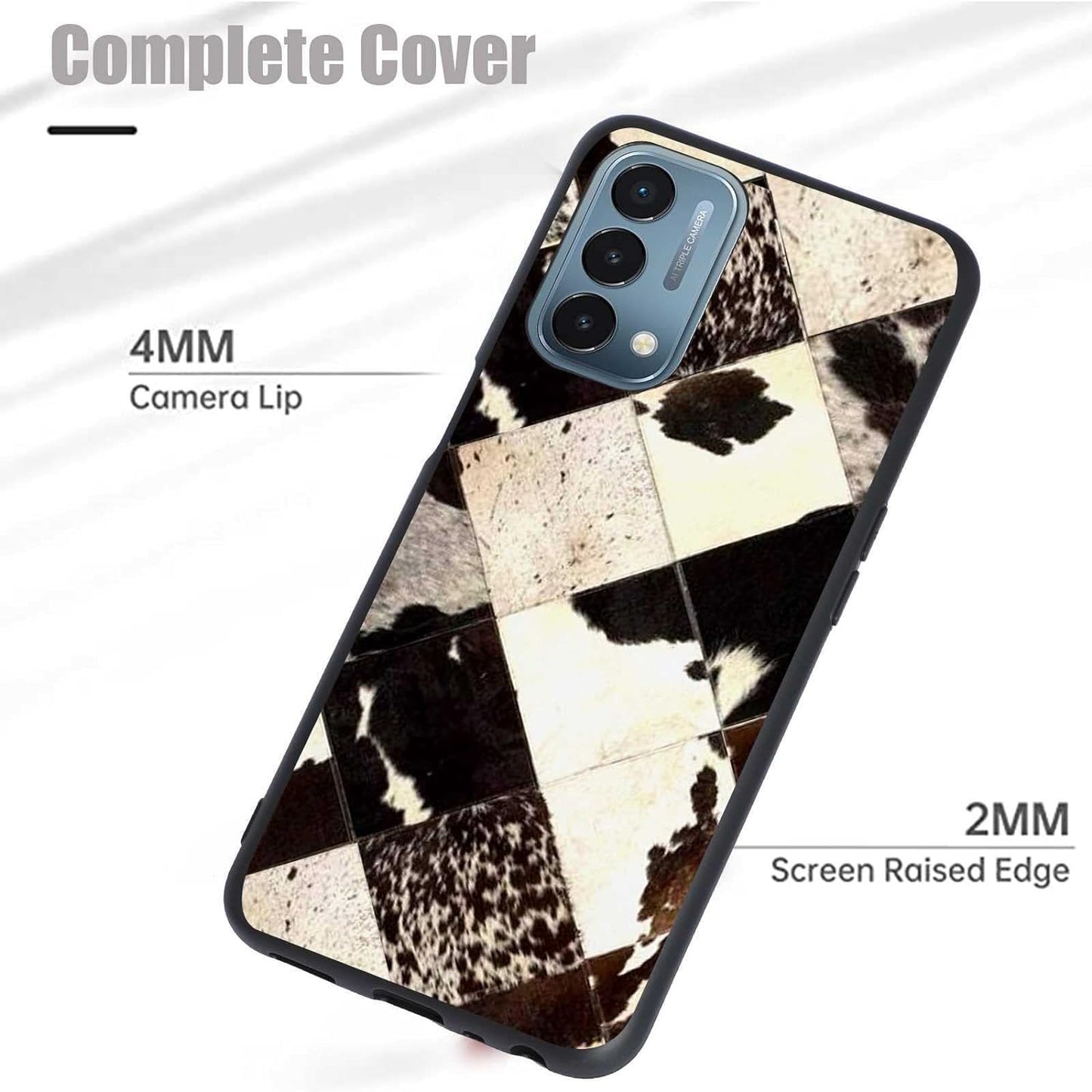 KSHSAA Designed for Oneplus Nord N200 5G Cowhide Case, Cowhide Western Pattern Boho Chic Country Farmgirl for Oneplus Case Women Men, Soft Silicone Shockproof Fashion Case for Oneplus  KSHSAA   