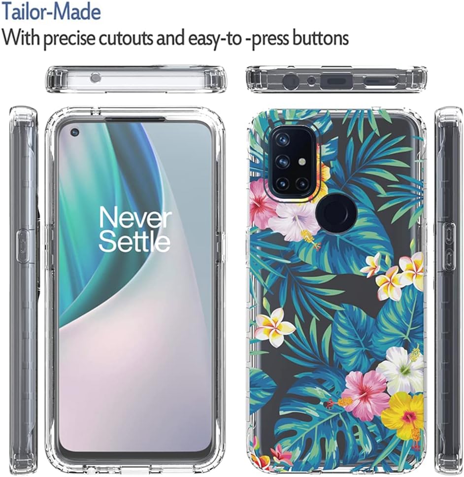 Vokuha Case for Oneplus Nord N10 5G, Oneplus N10 5G Case for Girls, Cute Floral Crystal Clear TPU Bumper Shockproof Protective Armor Cover for Oneplus Nord N10 5G (Flowers & Leaves)  Vokuha   