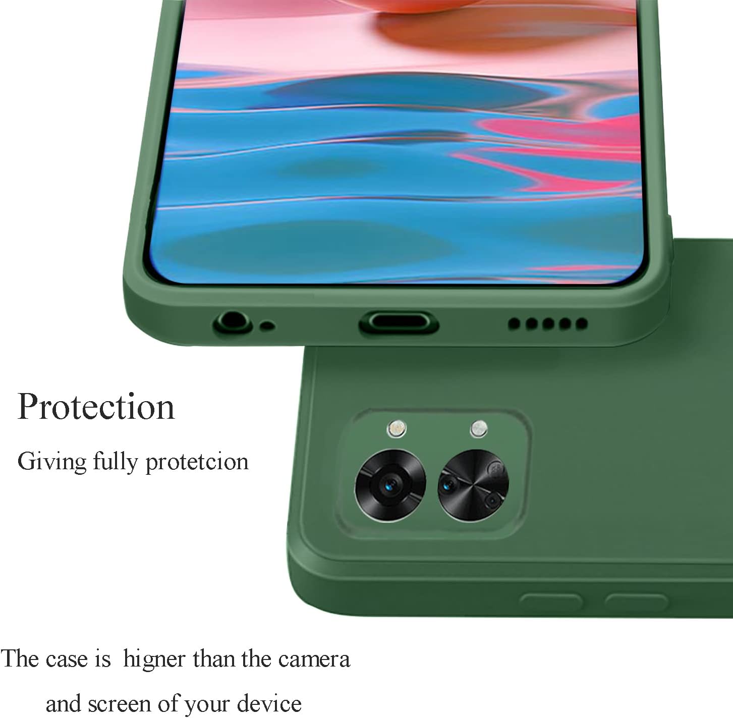 Yarxiawin Compatible for Oneplus Nord 2T Case Silicone Purple, Soft and Silky Oneplus Nord 2T Phone Case Shockproof Cover Anti-Fingerprint (Dark Green)  Yarxiawin   